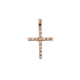 Золотий хрестик з цирконом 01-200784277