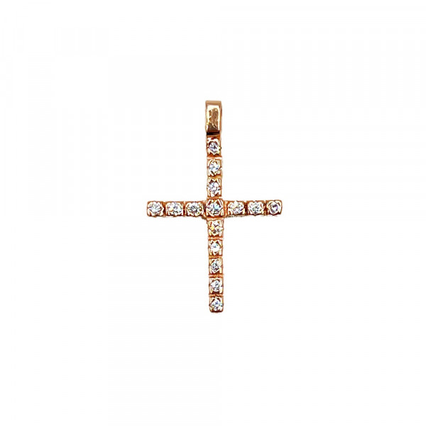 Золотий хрестик з цирконом