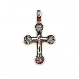 Крестик из золота красного с белым цвета 01-200804877