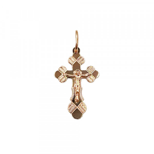 Хрестик з золота червоного кольору