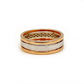 Золота обручка червоного з білим кольору 01-200882377