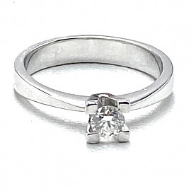 Золота каблучка білого кольору з жовтим діамантом 01-200890077