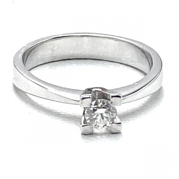 Золота каблучка білого кольору з жовтим діамантом