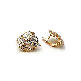 Серьги из золота в красном цвете с цирконом 01-200997677