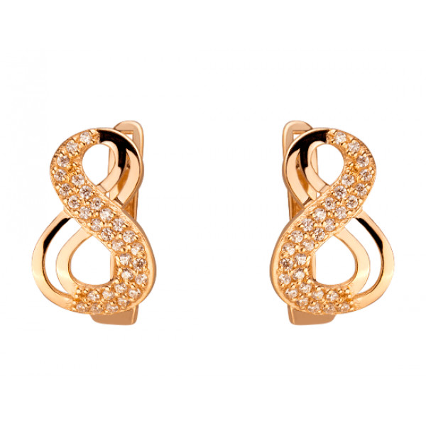 Золоті сережки у червоному кольорі з цирконом