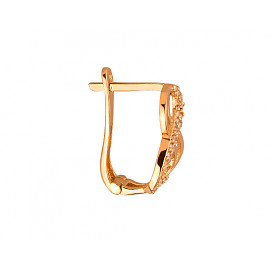 Золоті сережки у червоному кольорі з цирконом