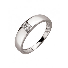 Золотое кольцо белого цвета с цирконом 01-200087478