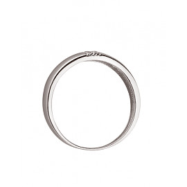 Золотое кольцо белого цвета с цирконом