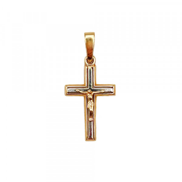 Золотой крестик красного с белым цвета