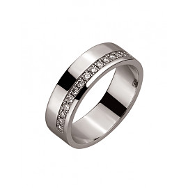 Золотое кольцо в белом цвете с белыми бриллиантами 01-200230578