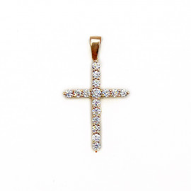 Золотой крестик с цирконом 01-200768478