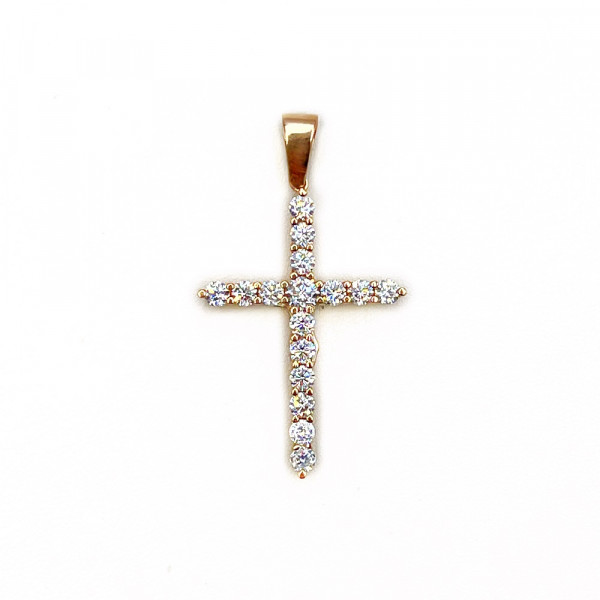Золотой крестик с цирконом