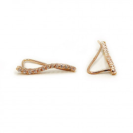 Золоті сережки у червоному кольорі з цирконом 01-200796878