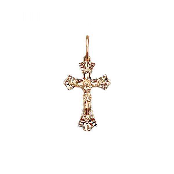Золотой крестик красного цвета