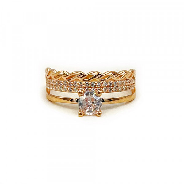 Каблучка з золота з цирконом