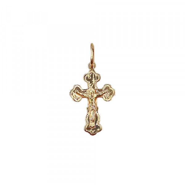 Хрестик з золота у червоному кольорі
