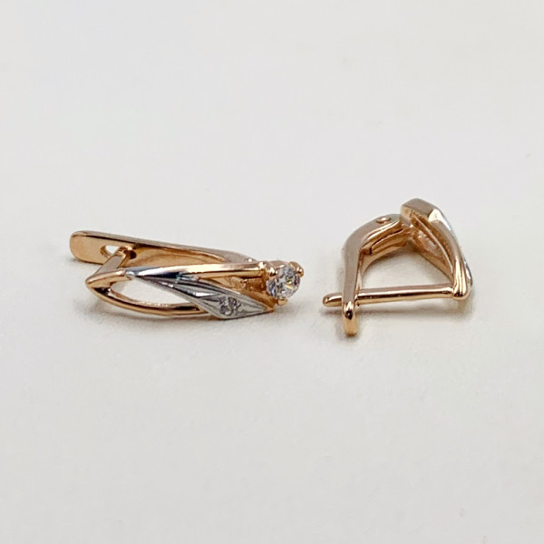 Серьги из золота с цирконом