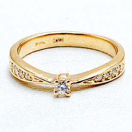 Кольцо из золота с белыми бриллиантами 01-200099379