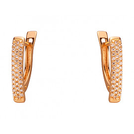 Серьги из золота красного цвета с цирконом 01-200104779
