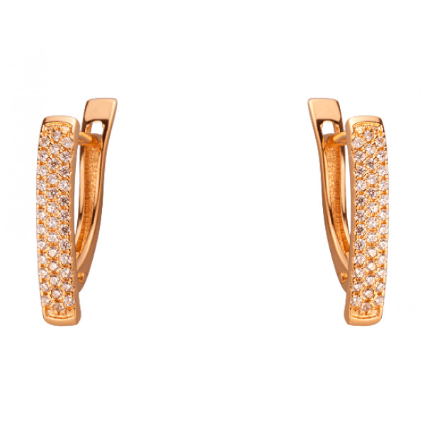 Серьги из золота красного цвета с цирконом