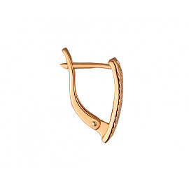 Серьги из золота красного цвета с цирконом