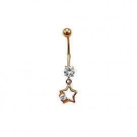 Золотий пірсинг з цирконом 01-200185679