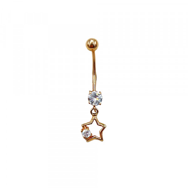 Золотий пірсинг з цирконом