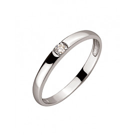 Кольцо из золота с белым бриллиантом 01-200219079