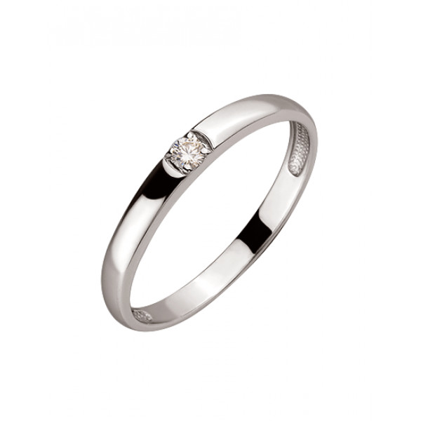 Кольцо из золота с белым бриллиантом