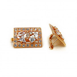 Сережки з золота з цирконом 01-200254779