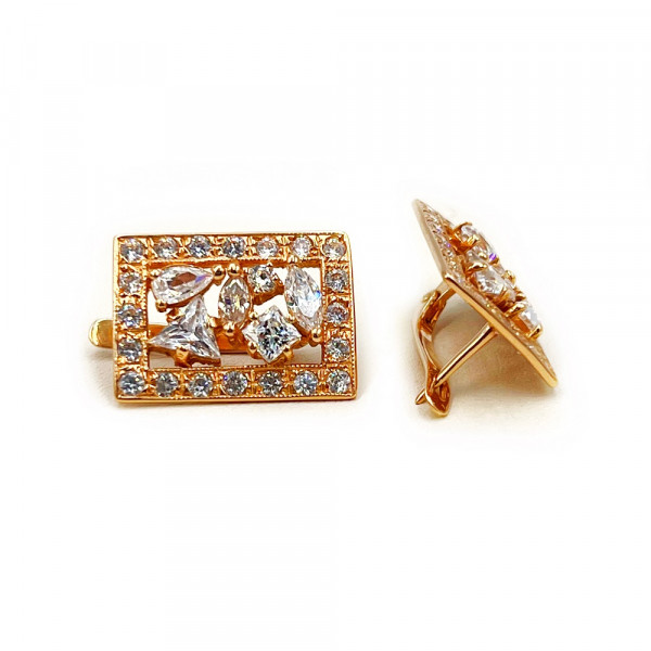 Сережки з золота з цирконом