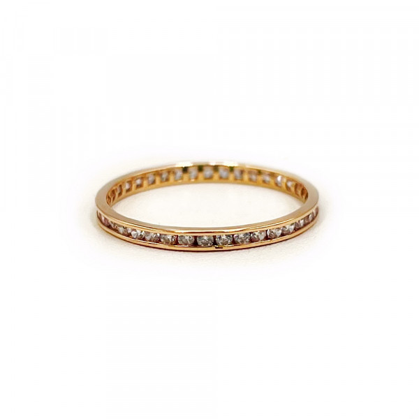 Кольцо из красного золота с цирконом