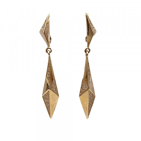 Сережки з золота червоного кольору з цирконом