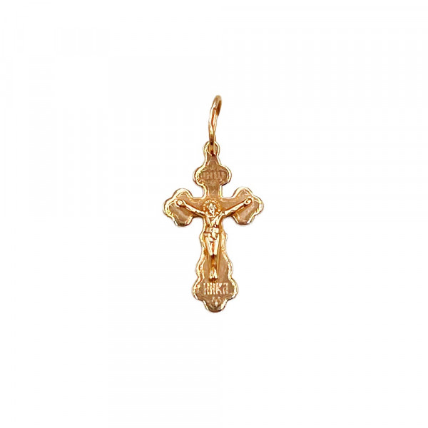 Хрестик з червоного золота