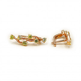 Серьги из золота красного цвета с цирконом 01-200562579