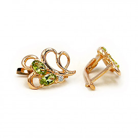 Серьги из золота в красном цвете с цирконом 01-200628679