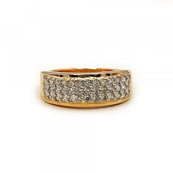 Золота каблучка червоного з білим кольору з цирконом