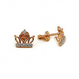 Серьги из золота красного цвета с цирконом 01-200799879