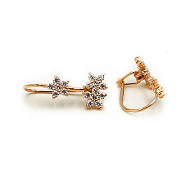 Сережки з золота червоного кольору з цирконом 01-200825079