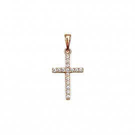 Крестик из золота с цирконом 01-200863079