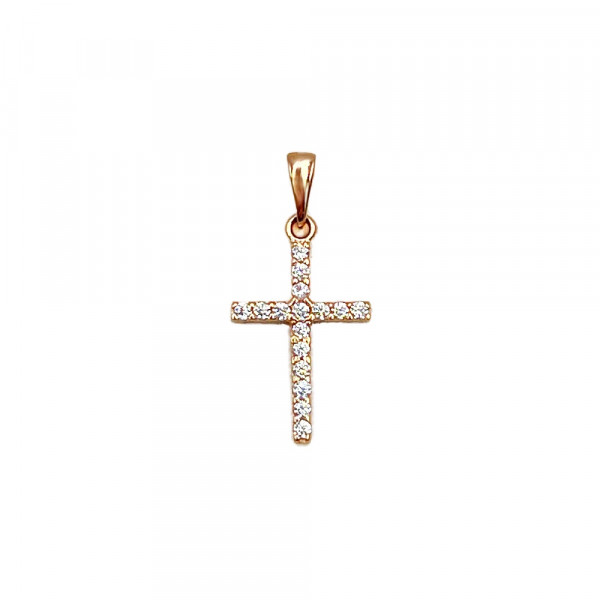Крестик из золота с цирконом