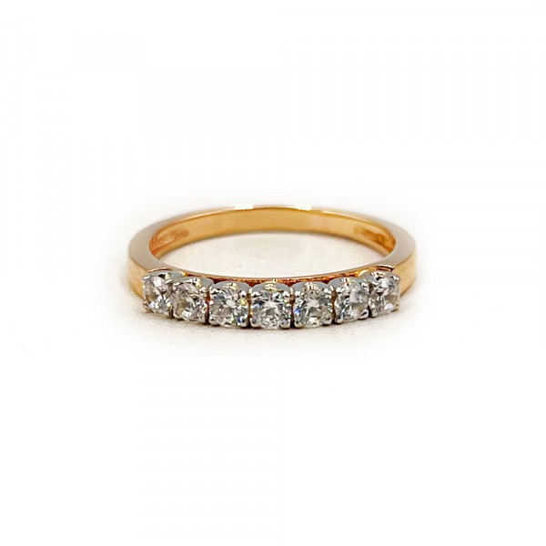 Каблучка з червоного з білим золота з цирконом