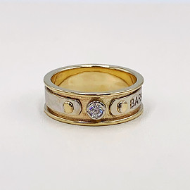 Золотое кольцо в желтом с белым цвете с цирконом 01-19333880