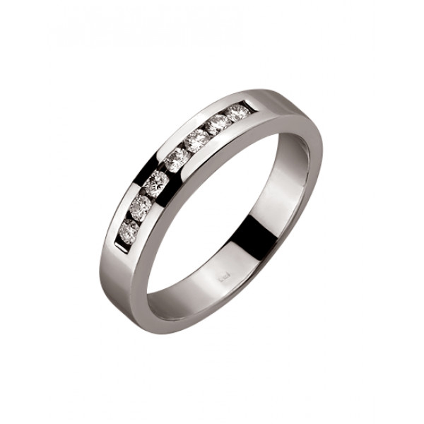 Обручка з золота з білими діамантами