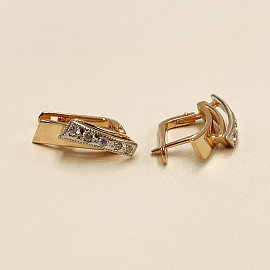 Серьги из золота с цирконом 01-200325080