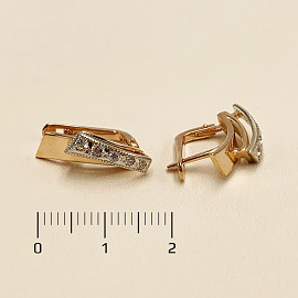 Серьги из золота с цирконом