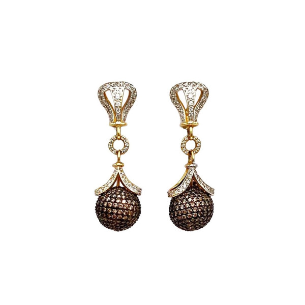 Серьги из золота с цирконом
