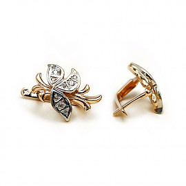 Серьги из золота красного с белым цвета 01-200435480