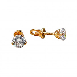 Серьги из золота красного цвета с цирконом 01-200634980