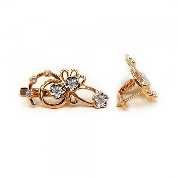 Серьги из золота с цирконом